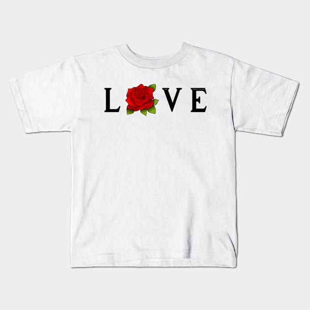 love with flower Kids T-Shirt by Elhisodesigns